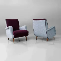 Pamono Mid-Century Modern Italian Mod. 802 Lounge Chairs by Carlo De Carli for Cassina, 1950s, Set of 2 Hot