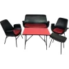Pamono Mid-Century Modern Leather Seating Group by Gastone Rinaldi, 1970s, Set of 4 Clearance