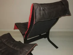 Pamono Mid-Century Modern Leather Siesta Chair with Ottoman by Ingmar Relling, Set of 2 Hot
