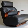 Pamono Mid-Century Modern Plywood and Leather Rocking Chair New