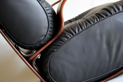 Pamono Mid-Century Modern Plywood and Leather Rocking Chair New