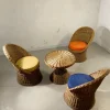 Pamono Mid-Century Modern Rattan Terrasse Summer Set, France, 1950s, Set of 4 Online