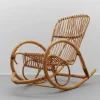 Pamono Mid-Century Modern Rattan and Bamboo Rocking Chair, 1960s New
