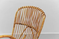 Pamono Mid-Century Modern Rattan and Bamboo Rocking Chair, 1960s New