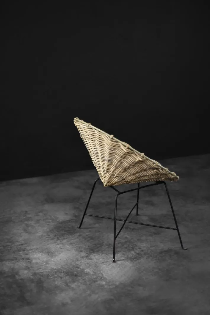 Pamono Mid-Century Modern Round Woven Bamboo Armchair, Germany, 1960s Hot
