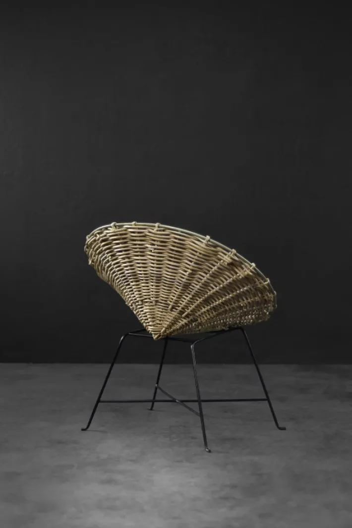 Pamono Mid-Century Modern Round Woven Bamboo Armchair, Germany, 1960s Hot
