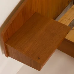 Pamono Mid-Century Modern Scandinavian Queen Size Bed with Nightstands and Lamp, 1950s Clearance