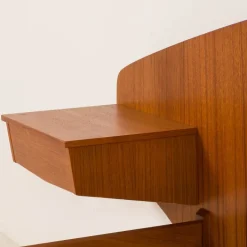 Pamono Mid-Century Modern Scandinavian Queen Size Bed with Nightstands and Lamp, 1950s Clearance