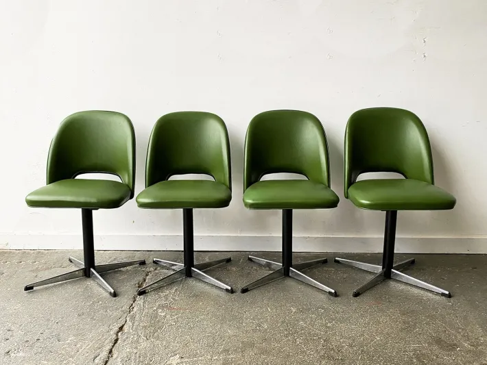 Pamono Mid-Century Modern Swivel Dining or Office Chairs, 1960s, Set of 4 Hot
