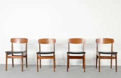Pamono Mid-Century Modern Teak and Leatherette Dining Chairs, 1960s, Set of 4 Best