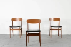 Pamono Mid-Century Modern Teak and Leatherette Dining Chairs, 1960s, Set of 4 Best