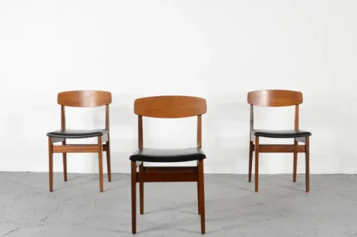 Pamono Mid-Century Modern Teak and Leatherette Dining Chairs, 1960s, Set of 4 Best