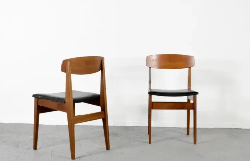 Pamono Mid-Century Modern Teak and Leatherette Dining Chairs, 1960s, Set of 4 Best