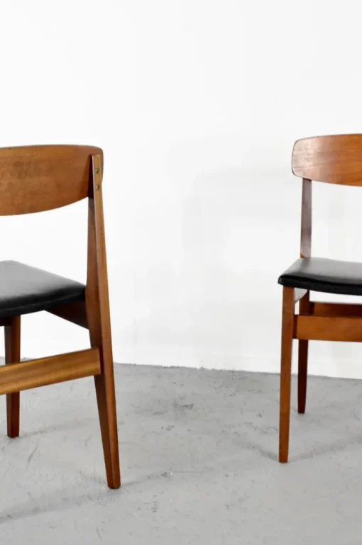Pamono Mid-Century Modern Teak and Leatherette Dining Chairs, 1960s, Set of 4 Best