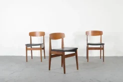 Pamono Mid-Century Modern Teak and Leatherette Dining Chairs, 1960s, Set of 4 Best
