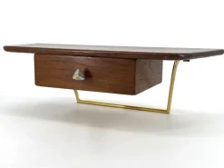 Pamono Mid-Century Modern Teak and Brass Key Console, 1950s Hot