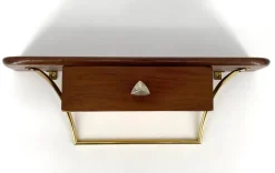 Pamono Mid-Century Modern Teak and Brass Key Console, 1950s Hot