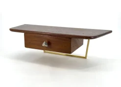 Pamono Mid-Century Modern Teak and Brass Key Console, 1950s Hot