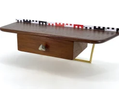 Pamono Mid-Century Modern Teak and Brass Key Console, 1950s Hot