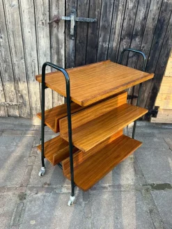 Pamono Midcentury Modern Teak Library Book Trolley with Slanted Shelves, 1970s Discount