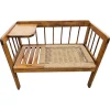 Pamono Mid-Century Modern Telephone Bench with Danish Paper Cord Seat, Former Yugoslavia, 1960s Clearance