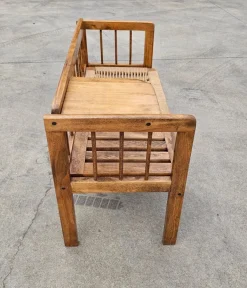 Pamono Mid-Century Modern Telephone Bench with Danish Paper Cord Seat, Former Yugoslavia, 1960s Clearance