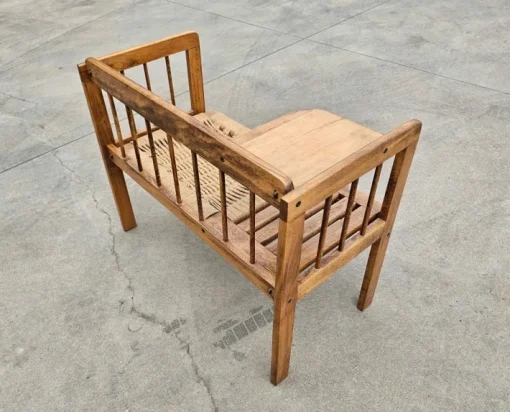 Pamono Mid-Century Modern Telephone Bench with Danish Paper Cord Seat, Former Yugoslavia, 1960s Clearance