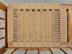 Pamono Mid-Century Modern Telephone Bench with Danish Paper Cord Seat, Former Yugoslavia, 1960s Clearance