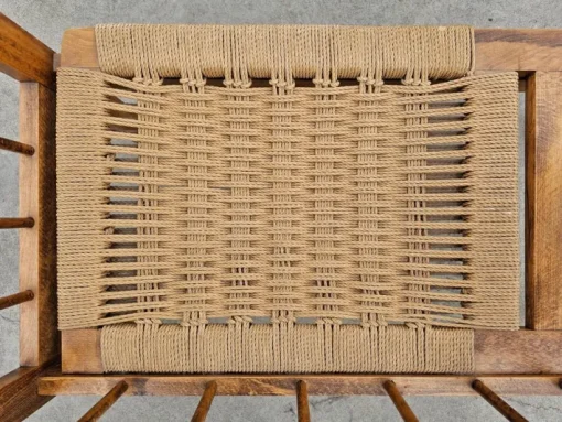 Pamono Mid-Century Modern Telephone Bench with Danish Paper Cord Seat, Former Yugoslavia, 1960s Clearance