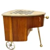 Pamono Mid-Century Modern Trolley in Teak Veneer and Brass, 1950s Discount