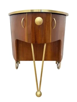 Pamono Mid-Century Modern Trolley in Teak Veneer and Brass, 1950s Discount