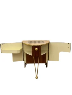 Pamono Mid-Century Modern Trolley in Teak Veneer and Brass, 1950s Discount
