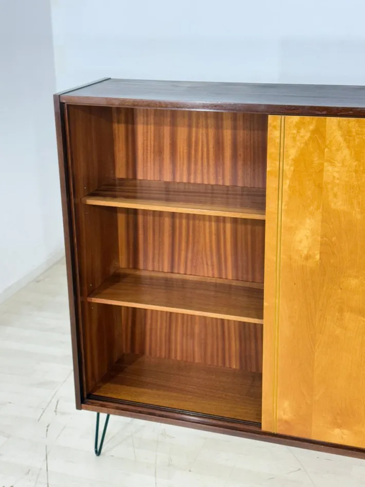 Pamono Mid-Century Modern Vitrine Highboard in Birch