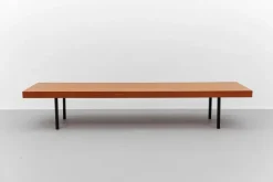 Pamono Mid-Century Modern Walnut Bench with Metal Feet, 1960s Clearance