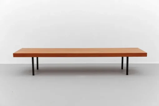 Pamono Mid-Century Modern Walnut Bench with Metal Feet, 1960s Clearance