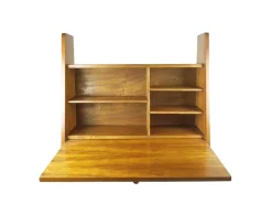 Pamono Mid-Century Modern Wooden Drop Off Wall Secretary attributed to Marcel Gascoin, 1950s New