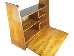 Pamono Mid-Century Modern Wooden Drop Off Wall Secretary attributed to Marcel Gascoin, 1950s New