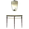 Pamono Mid-Century Modernist Console Table with Mirror in Brass, 1950s, Set of 2 Online