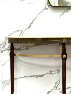 Pamono Mid-Century Modernist Console Table with Mirror in Brass, 1950s, Set of 2 Online