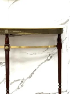 Pamono Mid-Century Modernist Console Table with Mirror in Brass, 1950s, Set of 2 Online
