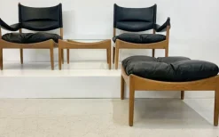Pamono Mid-Century Modus Armchair, Table & Stool in Oak by Kristian Solmer Vedel for Soren Willadsen, Denmark, 1960s, Set of 4 Best