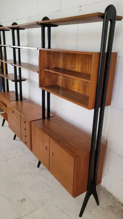 Pamono Mid-Century Omnia Model Keralo Teak Standing Shelving System, 1960s Best
