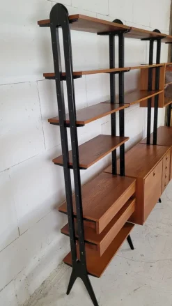 Pamono Mid-Century Omnia Model Keralo Teak Standing Shelving System, 1960s Best