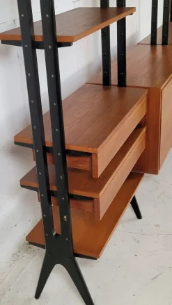 Pamono Mid-Century Omnia Model Keralo Teak Standing Shelving System, 1960s Best