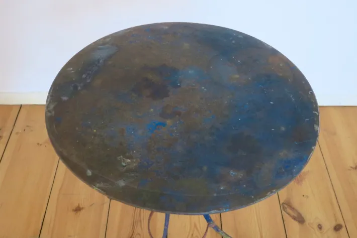 Pamono Mid-Century Patinated Iron Bistro, France, 1960s
