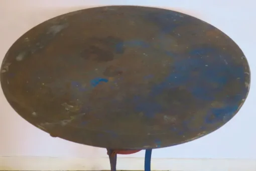 Pamono Mid-Century Patinated Iron Bistro, France, 1960s