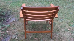 Pamono Mid-Century Patinated Wood Folding Garden or Patio Elbow Chair, 1960s Hot