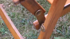 Pamono Mid-Century Patinated Wood Folding Garden or Patio Elbow Chair, 1960s Hot