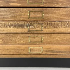 Pamono Mid-Century Plan Chest with Brass D Handles from Staverton Clearance