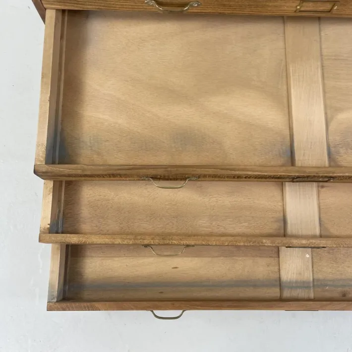 Pamono Mid-Century Plan Chest with Brass D Handles from Staverton Clearance